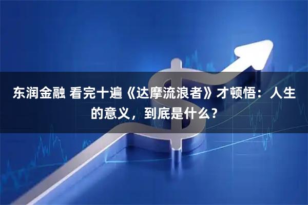 东润金融 看完十遍《达摩流浪者》才顿悟：人生的意义，到底是什么？
